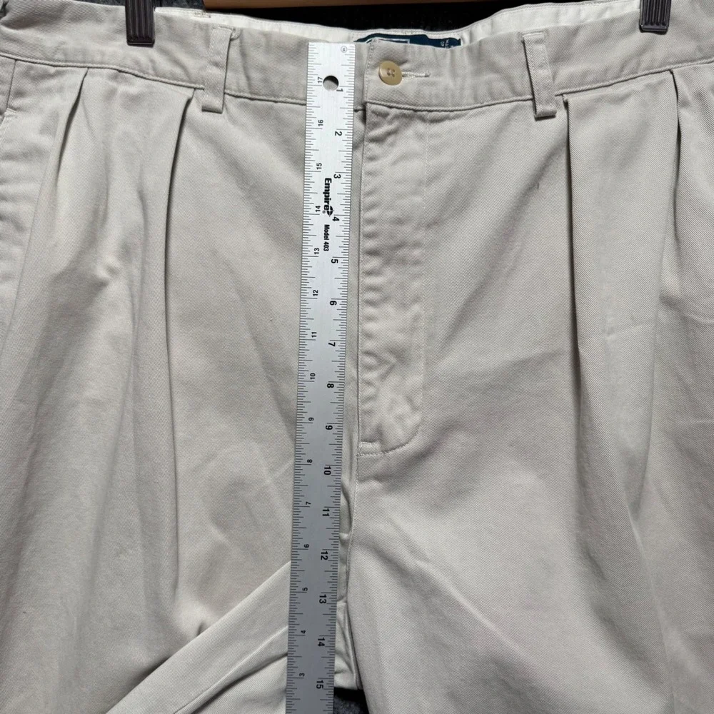 Polo Ralph Lauren Andrew Pant 40x29 Khaki Pleated Mens Classic Chino ( Fits 36 )